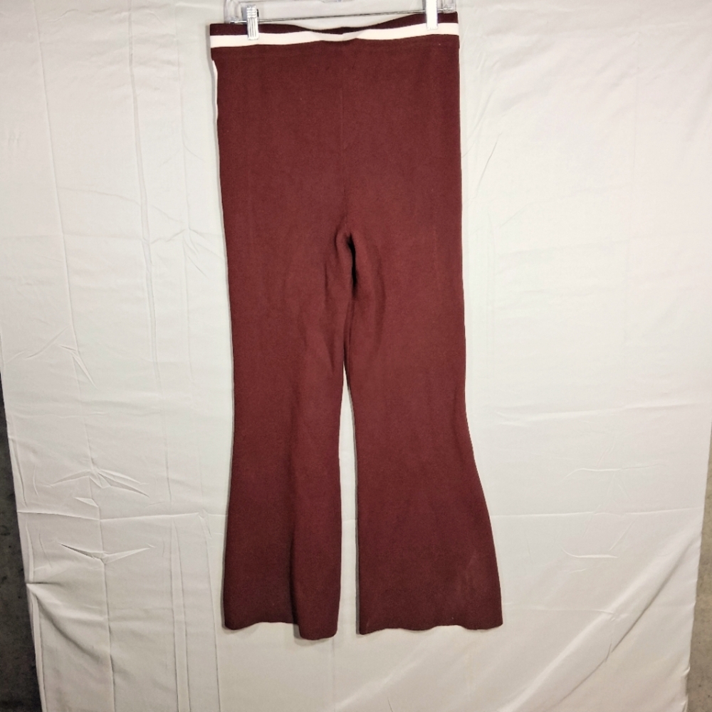 Future Collective Women's  Medium Maroon Very Soft Tie Flared Sweat/Sleep Pants